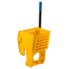 Durable side-press wringer for 36QT yellow mop bucket set; ergonomic design for easy operation and efficient water removal. Sold 2 per case, ideal for commercial janitorial cleaning.
