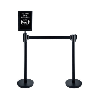 Durable stanchion and sign set with 