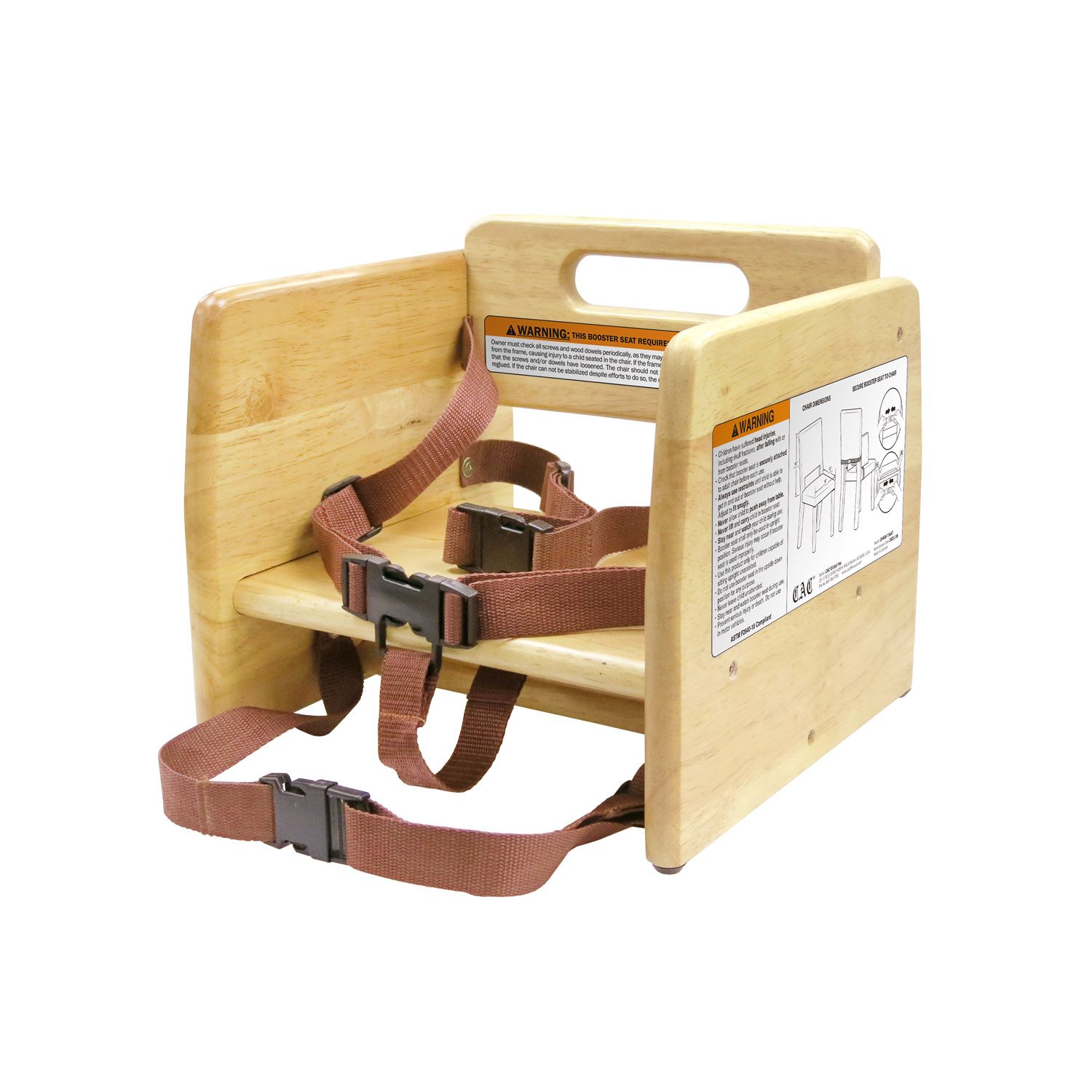 Durable wooden booster seat made from high-quality natural wood, 10-7/8