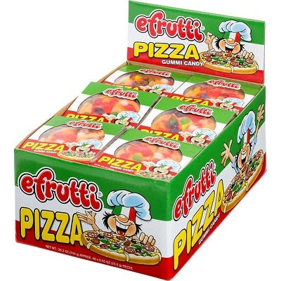 E Frutti Gummi Pizza Candy 48 Count Display Box Fruity Chewy Treats