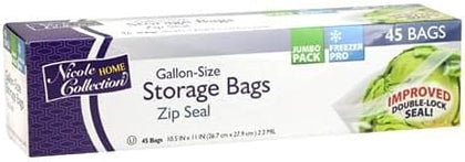 clear 2 gallon plastic zip seal freezer storage bag for challah and bulk food storage