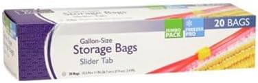 clear gallon size plastic slider storage bag for food and freezer use
