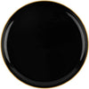 Disposable Fancy Black Plastic Plates Gold Rim Edge Collection (6.3inch, 8.6inch, 10.6inch)