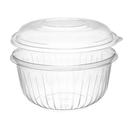 Dart 48oz Clear PET Plastic Round Disposable Bowl with Dome Lid
