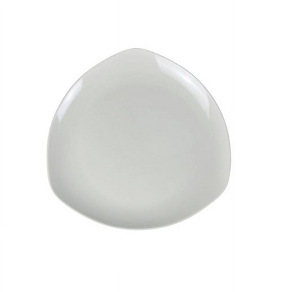 EcoQuality Round in Triangle Plate MD-610 Crafted from high-quality melamine, this plate features a unique, round in triangular shape that adds a touch of sophistication to any table setting. Measuring 8
