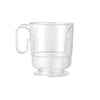 Elegance 8oz Clear Coffee Mug – Durable, BPA-free, and stylish mug for upscale events, banquets, and home use. Reusable, recyclable, and disposable for effortless cleanup.