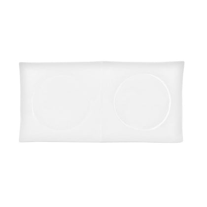 Elegant 11.5-inch 2-section rectangular platter made of durable ceramic. Perfect for serving appetizers, dips, and sides. Microwave and dishwasher safe with a scratch-resistant glazed finish.