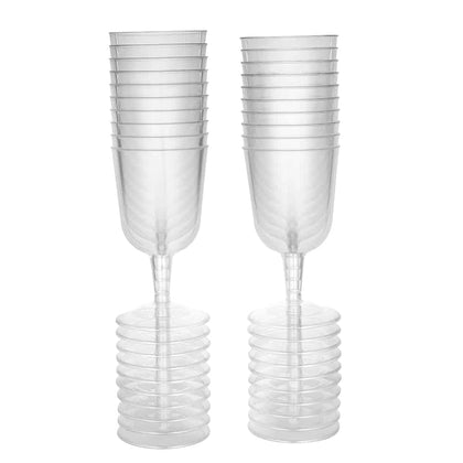 Elegant 5oz Tulip Wine Stemware, disposable and stylish. Perfect for serving red and white wine at weddings, parties, and events. Durable, lightweight, and easy to use with a crystal-clear glass-like design.