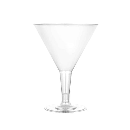 Elegant 7oz Martini Stemware, perfect for serving martinis and cocktails at weddings, parties, and events. Crystal-clear, durable, and disposable glassware for a high-end, hassle-free experience.