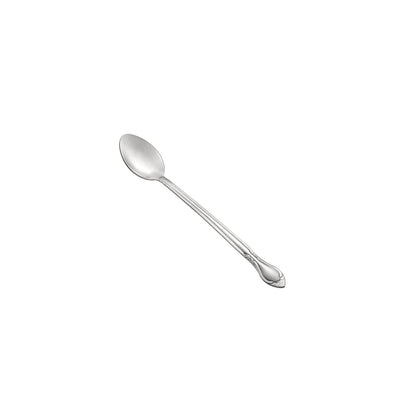 Elizabeth Iced Tea Spoon Frost 18/0 heavy weight, 8 inches, stainless steel with frosted satin finish. Perfect for iced tea, cocktails, and beverages in restaurants, catering, or home settings.