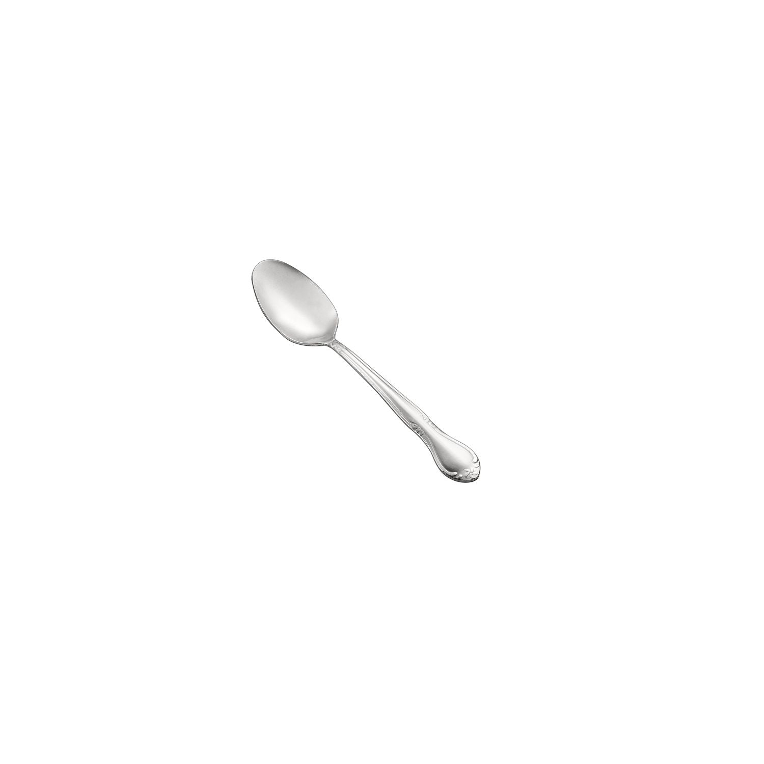Elizabeth Teaspoon Frost 18/0 heavy weight, 6-3/8 inches, stainless steel with frosted satin finish. Ideal for tea, desserts, and light courses in restaurants, catering, or elegant home settings.