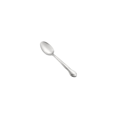 Elizabeth Teaspoon Frost 18/0 heavy weight, 6-3/8 inches, stainless steel with frosted satin finish. Ideal for tea, desserts, and light courses in restaurants, catering, or elegant home settings.