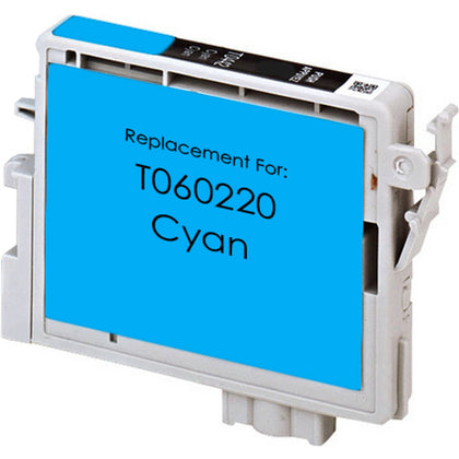 Compatible Epson T060220 Cyan Ink Cartridge, 450 pages, for Stylus C88 printer.