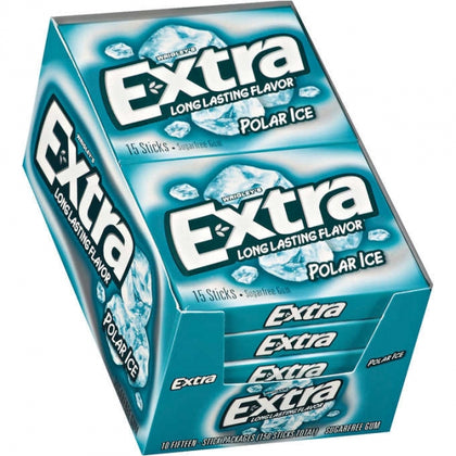 Extra Sugarfree Gum Polar Ice flavor 15 count pack long lasting mint