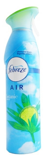 Eliminate lingering odors and refresh your surroundings with Febreze Air Freshener in Botanic Breeze. This 9.7 oz aerosol spray features OdorClear technology that actively cleans away unwanted smells, replacing them with a light, nature-inspired scent. Ideal for use in living rooms, kitchens, bathrooms, or offices, this air freshener delivers freshness with every spray. 