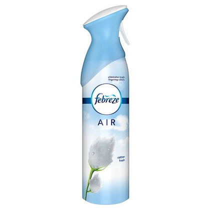 Refresh your home with the clean, airy scent of Febreze Air Freshener in Cotton Fresh. This 9.7 oz spray features Febreze’s OdourClear technology, which effectively eliminates odors instead of simply masking them, leaving behind a soft, fresh fragrance inspired by the crispness of pure white cotton. Safe for use in any room, this non-flammable formula uses a 100% natural propellant, ensuring a light and refreshing atmosphere wherever it’s sprayed.