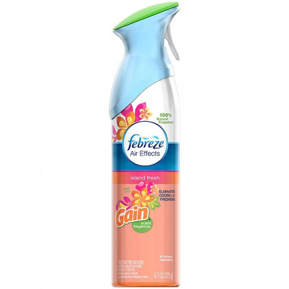Bring a burst of island-inspired freshness to your space with Febreze Air Effects in Gain Island Fresh. This 9.7 oz air refresher combines the odor-fighting power of Febreze with the crisp, clean scent of Gain for a fragrance that’s both uplifting and invigorating. Perfect for use throughout the home or office, it effectively eliminates odors instead of just covering them—leaving behind a light, refreshing scent after every spray.