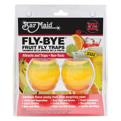 FLY-BYE, 2 Traps/Pack, 6/Case Non-Toxic  Bar Maid Fruit Fly Traps