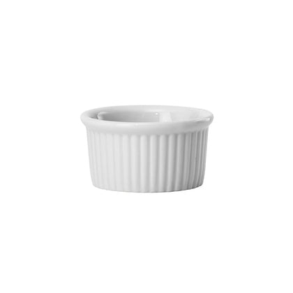 FRR-1 to FRR-8, 1–10 oz, Round, White (Sold by Case) Fluted Porcelain Ramekins