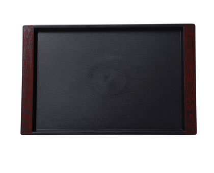 This Serving Tray With Color Handle FT-28 feature a durable plastic construction with a non-slip surface, ensuring secure transport of food and beverages. Designed for heavy use, they are perfect for restaurants, cafeterias, catered events, or home dining. The black and red color combination adds a modern touch, while the rectangular shape provides ample space for serving meals, drinks, or appetizers. Lightweight and easy to handle, these trays are ideal for fast-paced environments and frequent use.