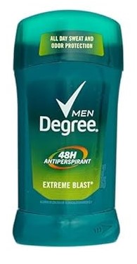 Degree Men Antiperspirant Deodorant, Extreme Blast scent, 2.7 oz stick for 48-hour sweat and odor protection.
