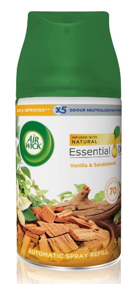 Air Wick Ultra Refill 250ml for Automatic Spray, Vanilla & Sandalwood Scent