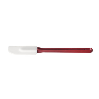 10-inch flat silicone blade scraper with flexible edge, ergonomic handle, heat-resistant, nonstick-safe, and dishwasher safe; packed 120 each per case for bakery and commercial kitchen use.