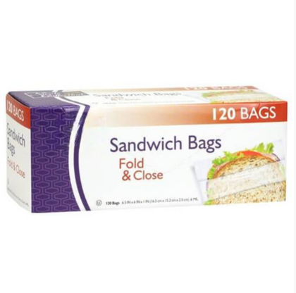 Flip-Top Sandwich Bags for quick food storage. Fold-over design provides easy access and secure closure for sandwiches, snacks, and more. Ideal for lunch prep, school, and daily organization.