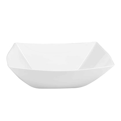 Fluted Square 34oz Bowl – Stylish serveware in clear and pearl finishes. BPA-free, durable, reusable, or disposable. Perfect for large servings at parties, catering, or family gatherings.