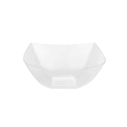 Fluted Square Clear Bowl – Elegant BPA-free plastic bowls in 10oz and 18oz sizes. Perfect for soups, salads, or desserts. Durable, reusable, and disposable. Great for parties and events.