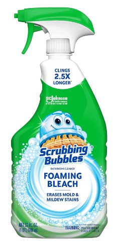Scrubbing Bubbles Foaming Bleach Bathroom Cleaner Spray, 946ml (32 fl oz), Case of 8 – removes soap scum, mildew, and germs for a sparkling clean bathroom.