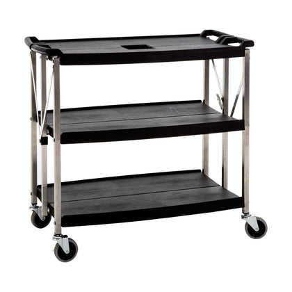 Foldable 3-tier utility cart 39x20-3/4x36