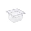 Clear polycarbonate 1/6 size food pan with 4