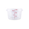 Food Storage Container Round Polycarbonate Clear 12QT, durable, shatter-resistant, easy to clean, clear for content ID, ideal for liquids and ingredients. (Packed By: 12 Each Per Pack) for kitchens.