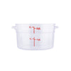 Food Storage Container Round Polycarbonate Clear 2QT, durable, shatter-resistant, easy to clean, clear for quick ID, great for sauces and prep. (Packed By: 24 Each Per Pack) for kitchens.