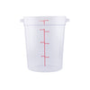 Food Storage Container Round Polycarbonate Clear 8QT, durable, shatter-resistant, easy to clean, round design for easy handling. (Packed By: 12 Each Per Pack) for commercial kitchens.