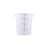 4QT round food storage container, translucent polypropylene – durable, stackable, stain-resistant with clear markings. (Packed By: 12 Each Per Pack) for commercial food storage use.