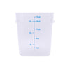 Food Storage Container Square Polycarbonate Clear 18QT, durable, shatter-resistant, stackable, easy to clean, clear for quick content ID. (Packed By: 12 Each Per Pack) for commercial kitchens.