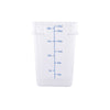 Food Storage Container Square Polycarbonate Clear 22QT, durable, shatter-resistant, stackable, easy to clean, clear for quick ID. (Packed By: 6 Each Per Pack) for commercial food prep.