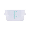 2QT square food storage container made of translucent polypropylene – durable, space-saving, stain-resistant, with measurement markings. (Packed By: 24 Each Per Pack) for food storage use.