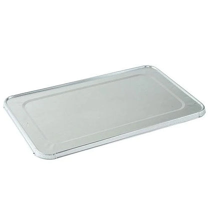 Full-size aluminum lid designed for full-size trays, offering a secure and durable fit. Ideal for food storage, catering, and transport, ensuring freshness and protection.