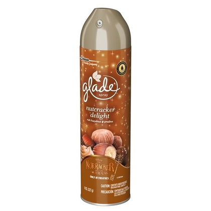 Glade Air Freshener Spray in Nutcracker Delight captures the warmth of the season with a cozy blend of rich hazelnut and sweet praline. This inviting fragrance adds a festive, comforting touch to any space, making it ideal for both holiday gatherings and everyday freshness. With just one spray, transform your home into a warm and welcoming environment.