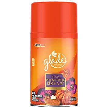 Glade Automatic Spray Refill in Rich Pumpkin Dream fills your space with the cozy, nostalgic scent of creamy pumpkin, warm spices, and a touch of sweetness—perfect for autumn or year-round comfort. Each 6.2 oz refill is designed for use with Glade's automatic spray units, offering timed bursts of fragrance for up to 60 days. This 6-count set is ideal for keeping your home, office, or bathroom filled with a comforting seasonal aroma.