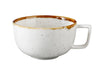 This Cup brings a refreshing, modern touch to traditional coffee service. Made from high-quality porcelain, this 8 oz cup features a clean white base accented with soft speckles and a subtle, earthy-colored rim. The gently curved form and balanced proportions enhance both aesthetics and comfort, making it an inviting choice for coffee, tea, or specialty drinks in cafes, restaurants, or boutique hospitality settings.