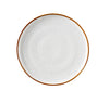 This Round Plate With Up-Right Rim GL-110 is a stylish essential for modern dining. Made from high-quality porcelain, it features a white speckled surface complemented by a subtle colored rim. Its up-right edge design enhances both presentation and practicality, helping to keep foods neatly in place. This plate is ideal for serving entrees and composed dishes in restaurants, cafes, or upscale casual settings.