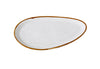 This Oval Plate GL-212 brings a fresh and refined aesthetic to any dining experience. Crafted from high-quality porcelain, it features a soft speckled surface accented with a subtle colored rim. Its elongated oval shape offers a graceful platform for serving entrées, shareable sides, or composed main courses, making it ideal for upscale dining settings.
