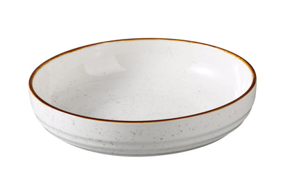 Yanco Shallow Bowl GL-508 is perfect for serving composed salads, pasta dishes, or generous appetizers with its gently sloped sides and open form. Crafted from durable porcelain, this piece showcases the collection’s signature speckled glaze and soft colored rim, bringing a clean, contemporary elegance to any dining occasion. Its versatile design balances form and function for both everyday use and stylish presentations.