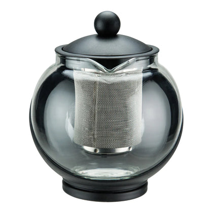 GTP-25 25oz Black Glass Teapot w/ SS Strainer & PP Exterior
