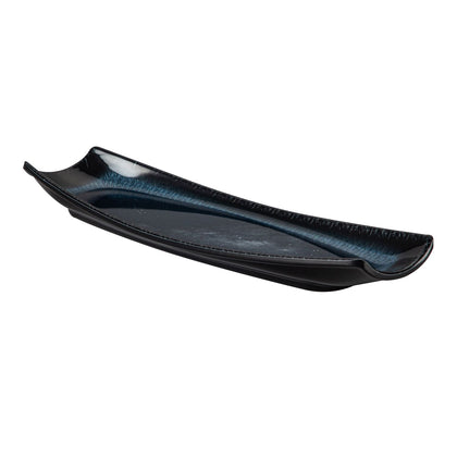 Galaxy Boat Shape Platter Starry Night Blue 13-5/8