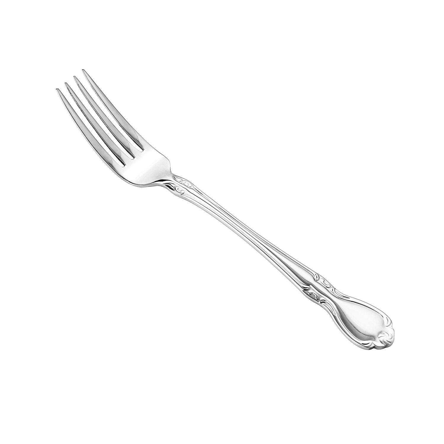 Glamour Dinner Fork 7.25 inches, 18/8 stainless steel, mirror-finish, extra heavyweight flatware ideal for fine dining and foodservice, bulk packed 25 dozen per case for commercial use